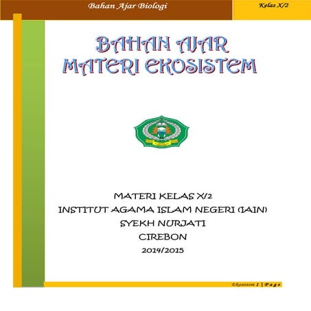 Materi kelas x Modul Pembelajaran Ekosistem