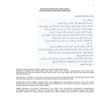 Materi khutbah idul adha 1436 h (jawa)