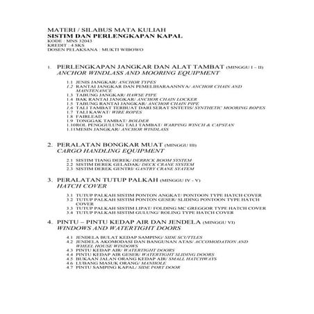 Materi kuliah sistem perlengkapan