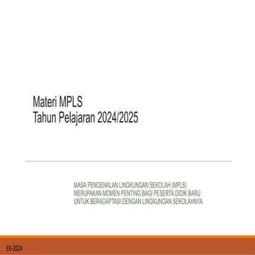MATERI MPLS 2024_2025 Sekolah Menengah Pertama | PDF