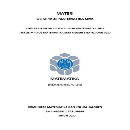 Materi olimpiade matematika sma (sman 1 batujajar)