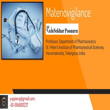 Materiovigilance and its significance and MVPI