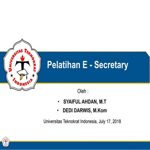 Materi pelatihan it secretary   syaiful ahdan