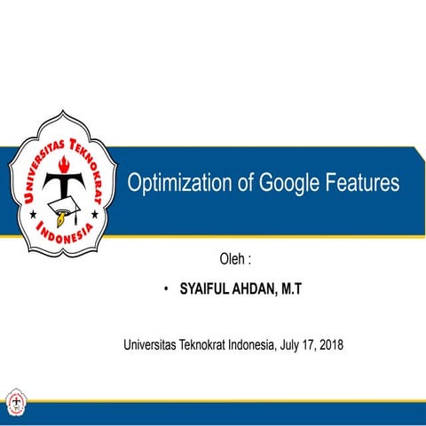 Materi pelatihan optimasi google   syaiful ahdan