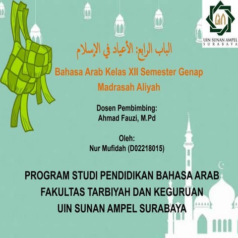 Materi Pembelajaran Bahasa Arab Kelas X | PPTX