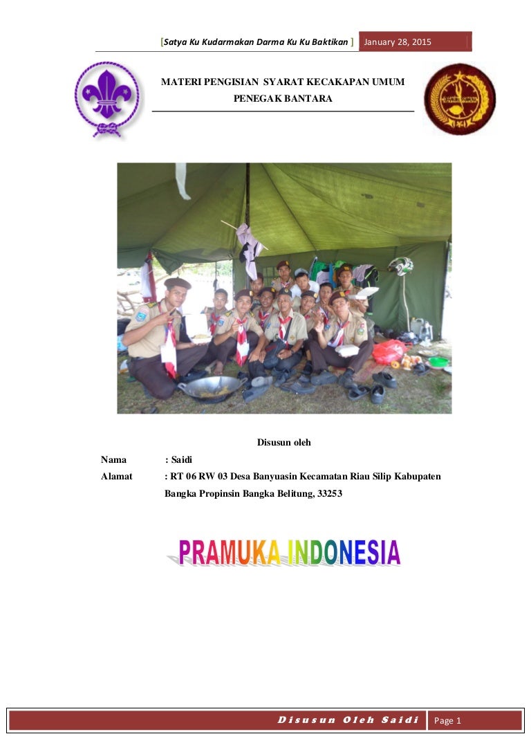 Materi pengisian sku penegak bantara