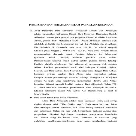 Materi Perkembangan Peradaban Islam Pada Masa Kejayaan
