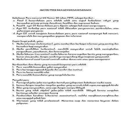 Materi pers dan kewarganegaraan indonesia