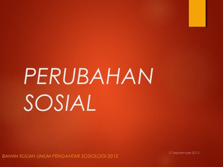 Materi Perubahan Sosial
