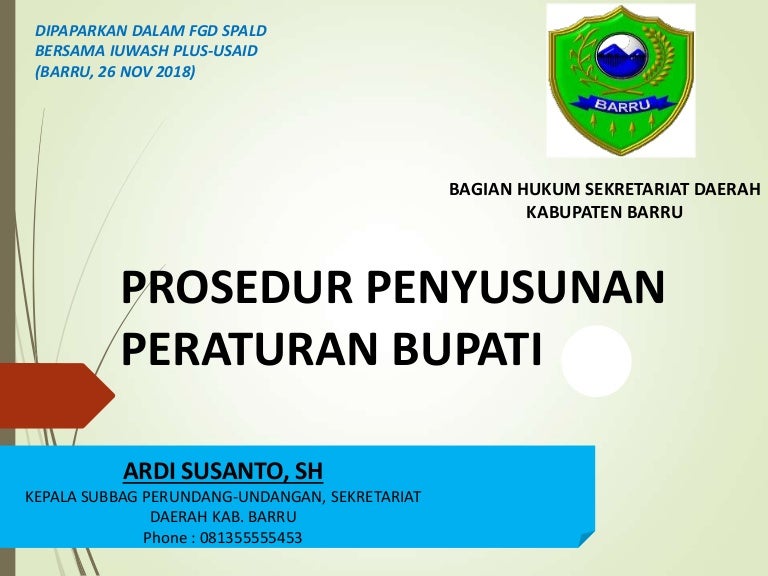 Prosedur Pembentukan Peraturan Bupati Prosedur Pembentukan Peraturan Bupati