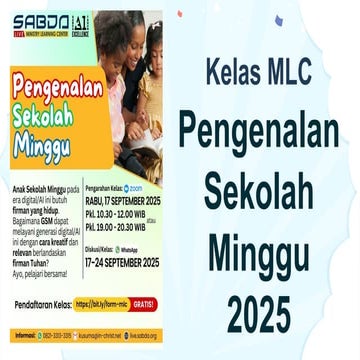PPT Materi Kelas Pengenalan Sekolah Minggu PSM 2025