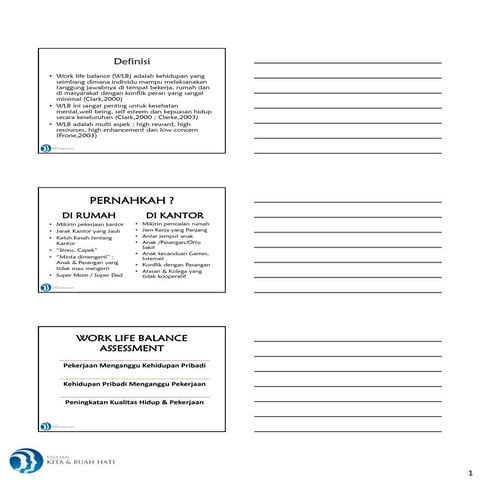 Materi seminar work life balance di bsn | PDF