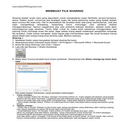 Materi sharing file excel | PDF