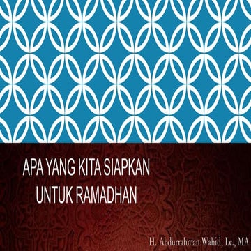 Materi tarhib ramadhan 1440 h