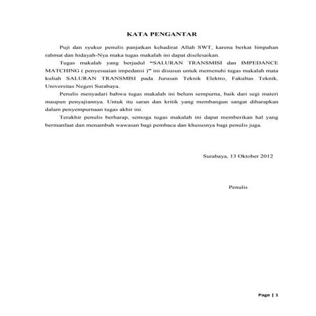 Materi tugas saluran transmisi dan matching impedance