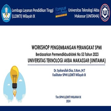 Materi Workshop Pengembangan Perangkat SPMI Berdasarkan Permendikbudristek 53...