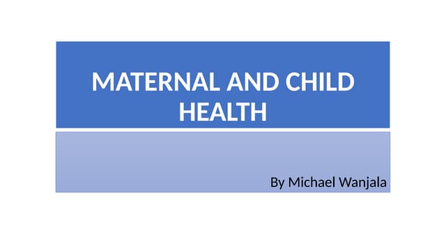 Role of community health nurse in maternal and child health care | PPT