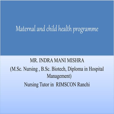 Maternal and child health programme