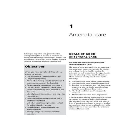Maternal Care: Antenatal care | PDF
