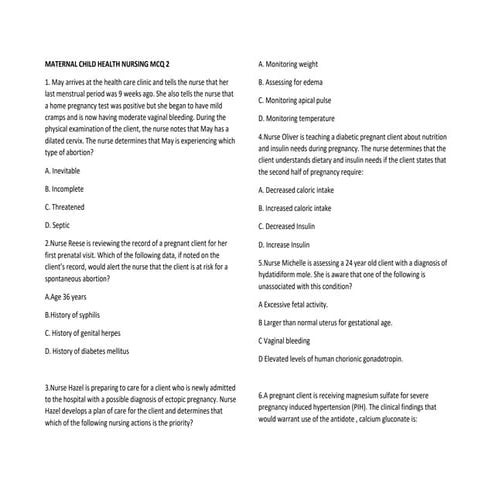 maternal child health nursing MCQ 2.docx