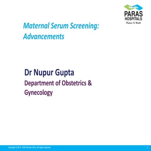 Maternal screening in Pregnancy (Double & quadruple marker)