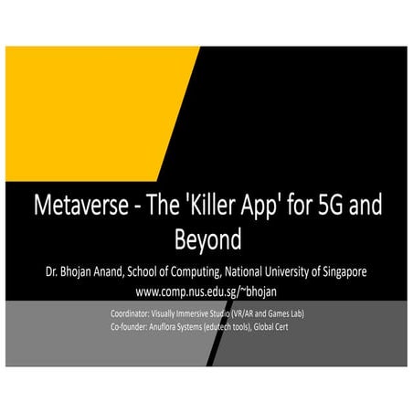 Metaverse - The 'Killer App' for 5G, 6G and Beyond