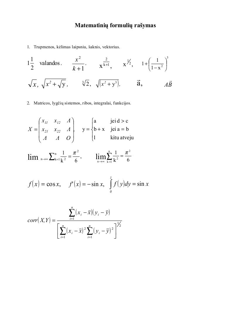 Matematinės formulės