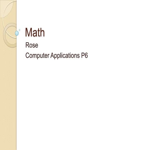 Math sydney rasmussen | PPTX