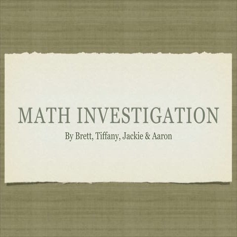 Math Investigation "Be There or Be Square"