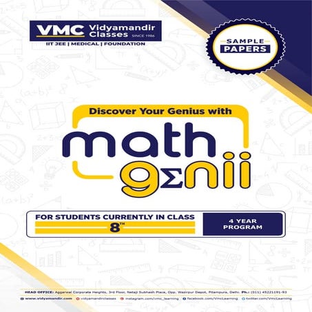 Math genni-sample-paper-class-8-for-4-year