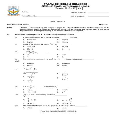 Math hssc-ii-a1
