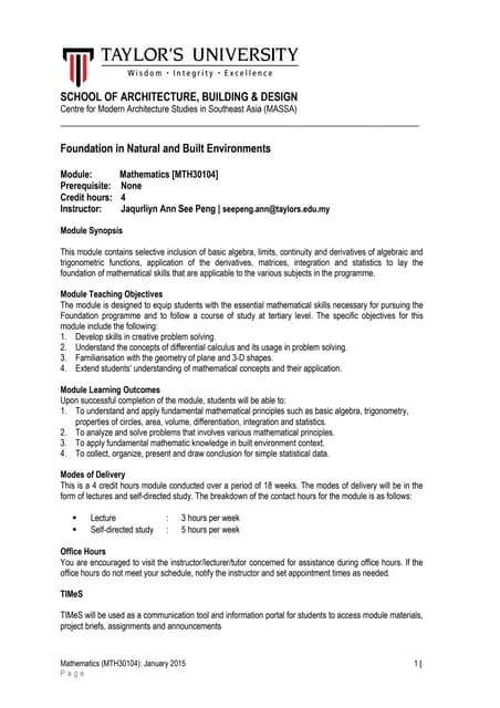 Construction Technology Course outline | PDF