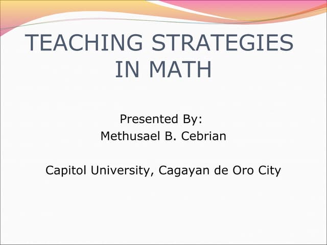 Math Teaching Strategies Presentation