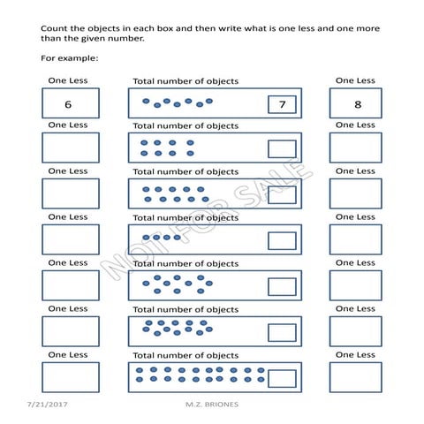 Math1   one more or one less