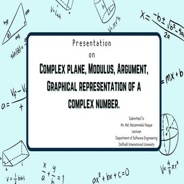 Complex plane, Modulus, Argument, Graphical representation of a complex numbe...