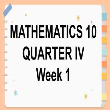 Math 10 Q4 - Week 1-2 - Measures of Central Tendency