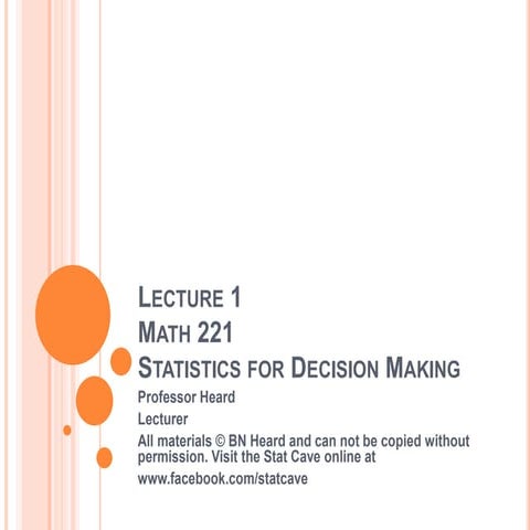 Statistics for Decision Making Week 1 Lecture
