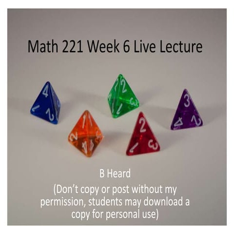 Math 221 week 6 live lecture