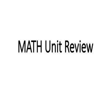 MATH 2 Unit Review Number Sense Grade s2
