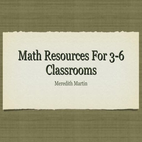 Mathemagic: Math Resources for Grades 3-6