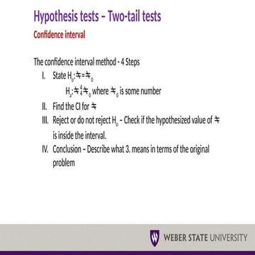 Test of Hypothesis using TWO tail test in Data Analysis | PPT