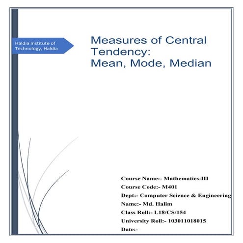Measures of Central Tendency 