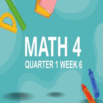 Matatag Curriculum Math G4 Quarter 1 Week 6 Pptx