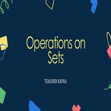 Operations on Set | PPT