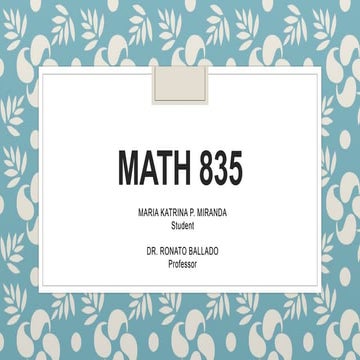Math 835 report