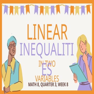 Math 8 - Linear Inequalities in Two Variables | PPTX