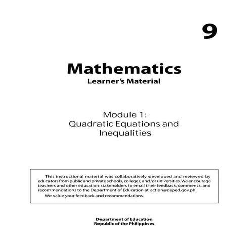 Math 9 (module 1)