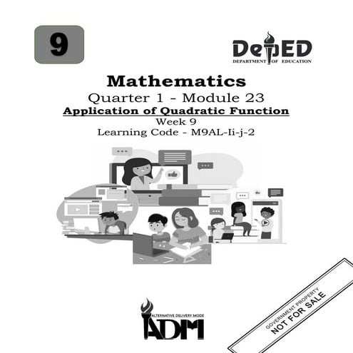 Comprehensive Grade 9 Module on Applications of Quadratic Functions in ...