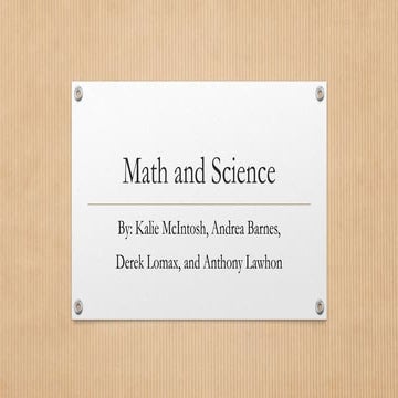 Math and science group project ci 350