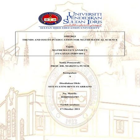 Math anxiety-part Syatini